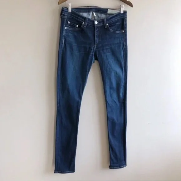 Rag & Bone Comfy Mid Rise Casual Skinny Leg Fit Denim Jeans Pants Blue - Picture 12 of 12
